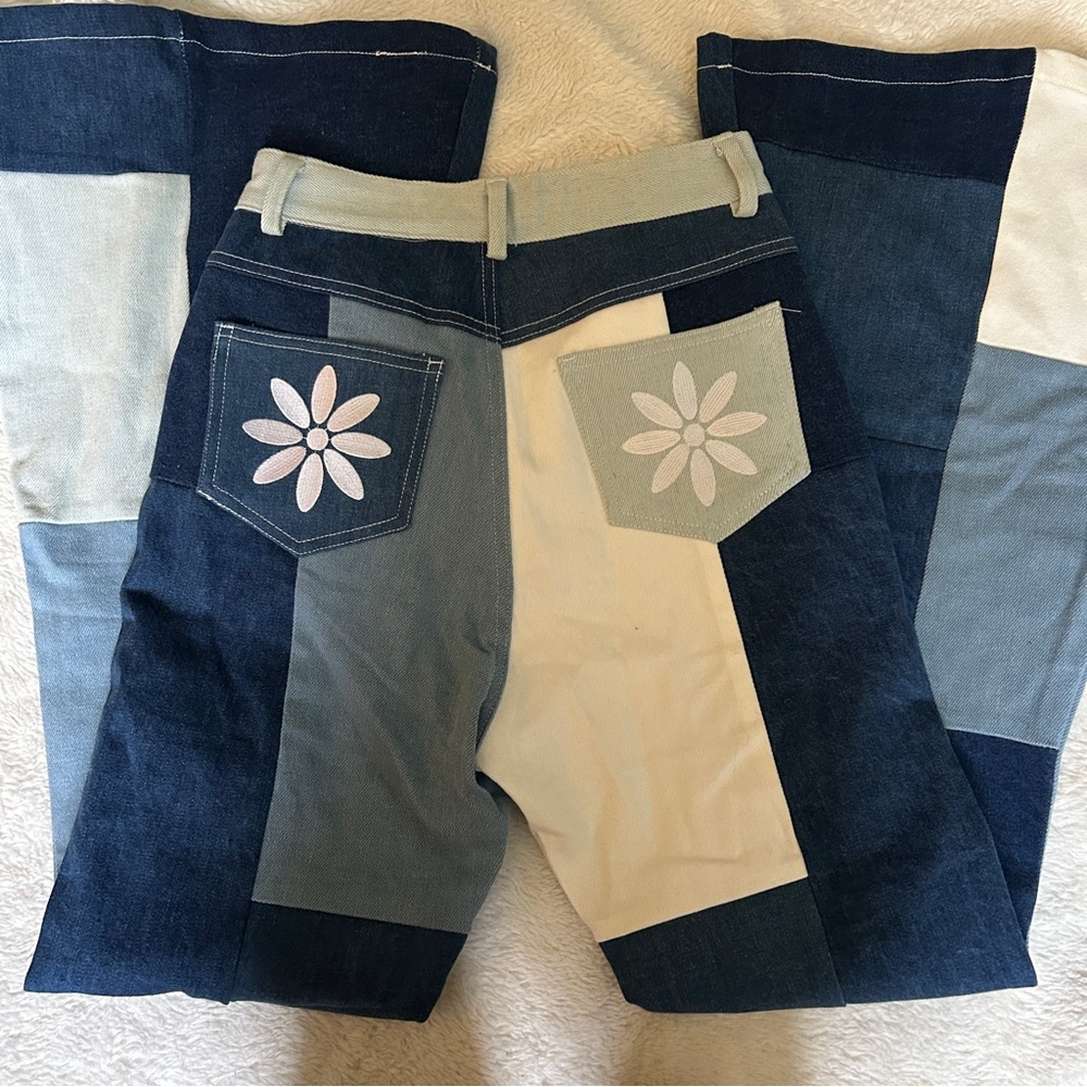 Tunnel Vision Patchwork Flare Jeans - image 3
